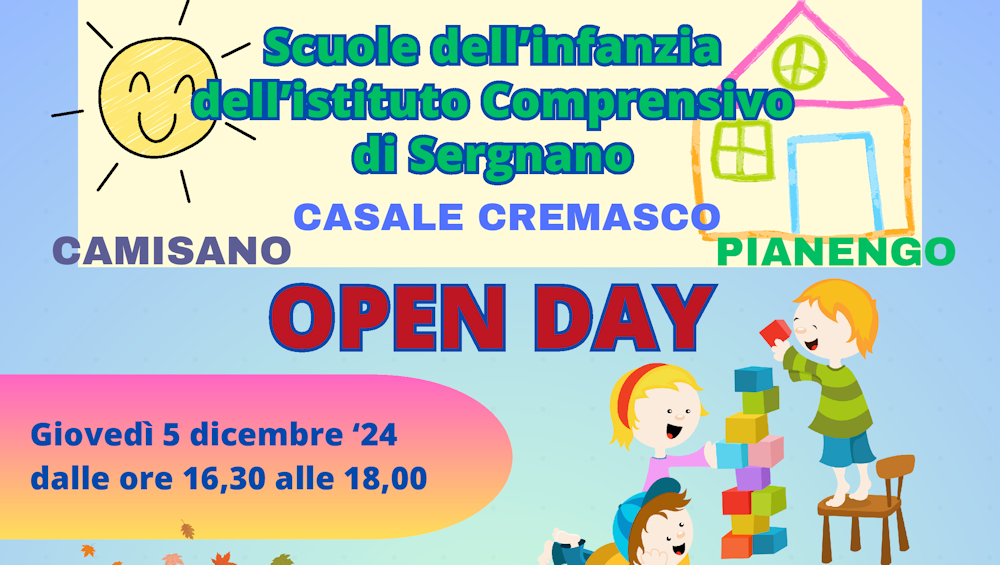 'Open day' della scuola dell'infanzia